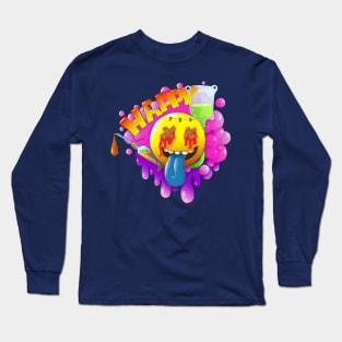 happy cartoon hand drawn Long Sleeve T-Shirt